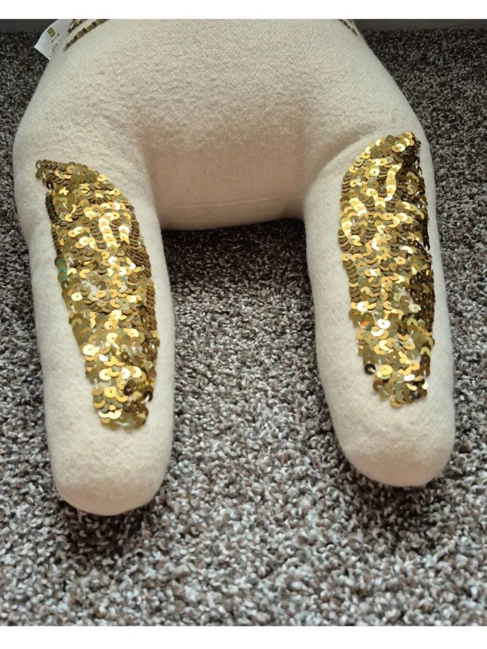 Emily & Meritt Pottery Barn Teen Gold Sequin Bunny Pillow 12